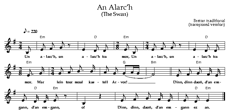 An Alarc'h (transposed), Breton traditional