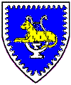 
Vert, a lyre argent surmounted by a domestic cat couchant erminois.